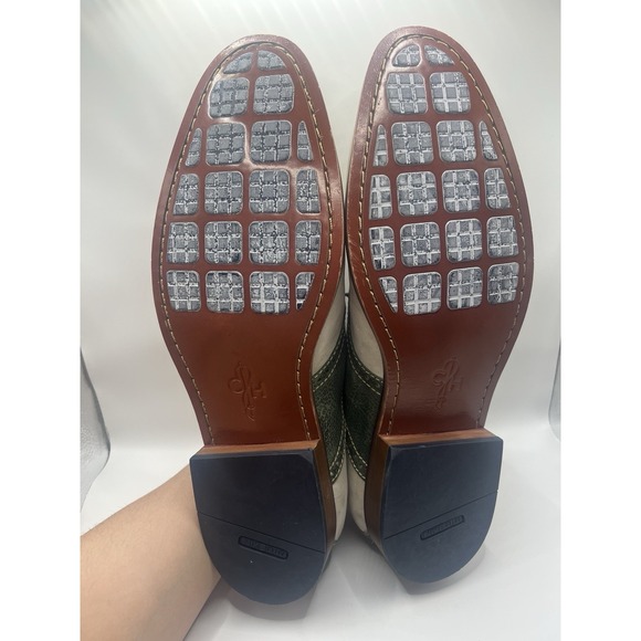Cole Haan Saddle Oxford Preppy Classic Two Tone Wingtip Leather Shoes Mens 12M